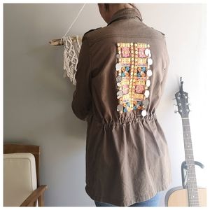 Khaki jacket. With the bohemian spirit